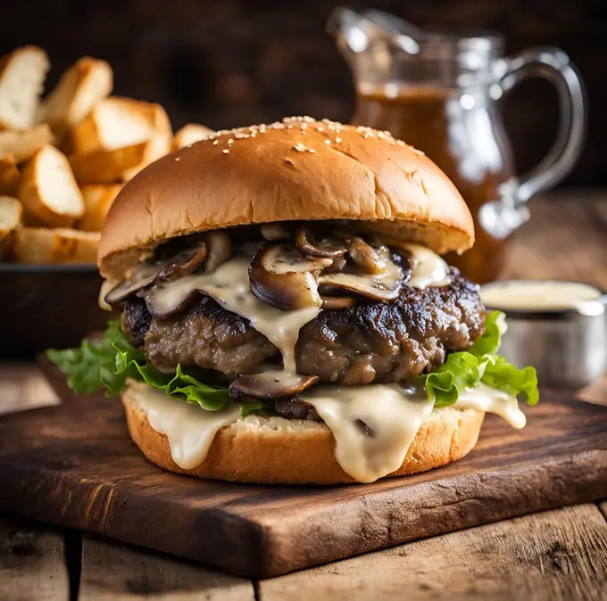 Mushroom Bacon Swiss Burger